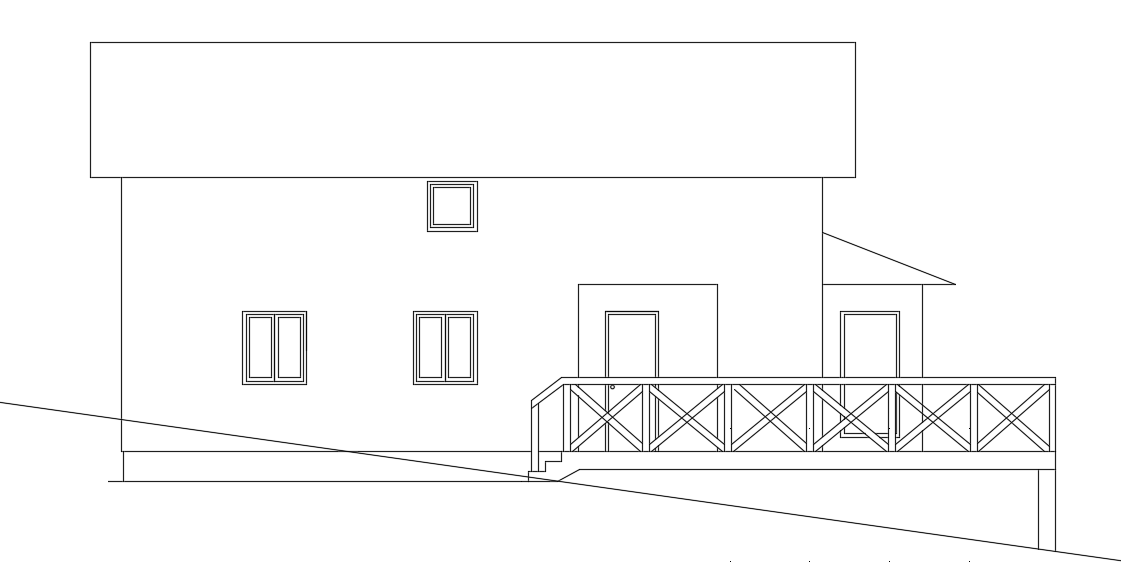 Rear Side Elevation View Drawing in AutoCAD Format