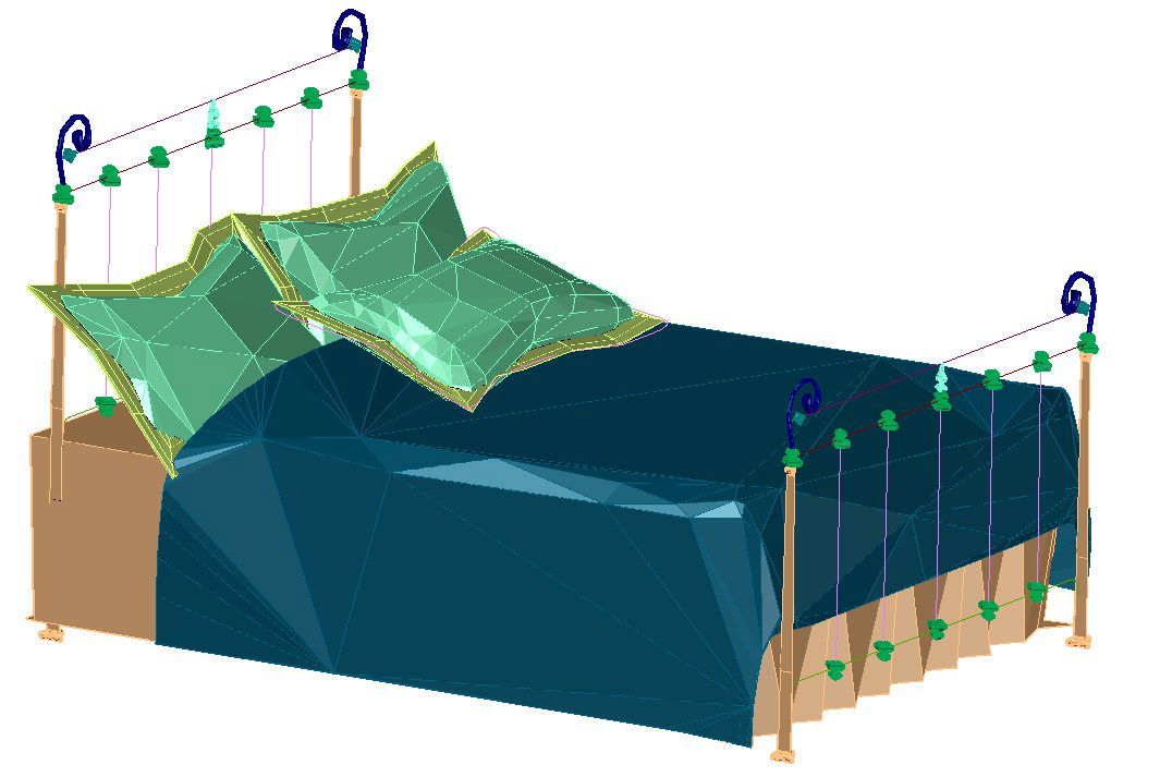 Iron Double Bed 3D Model Design in AutoCAD DWG Format