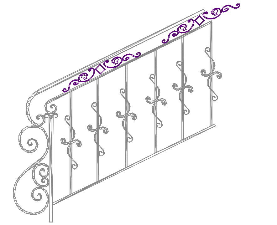 Iron Staircase Support Elevation Drawing Free Download