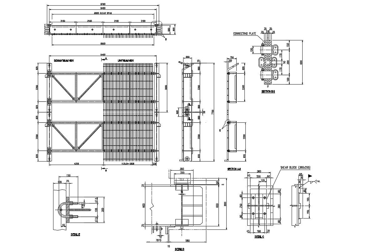 Iron Truss Design With Dimension Structural Drawing DWG File