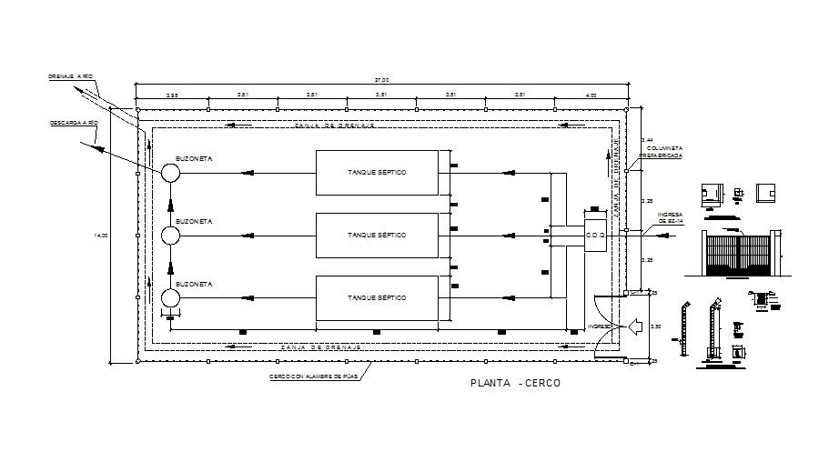 Iron fence plan and installation cad drawing details dwg file