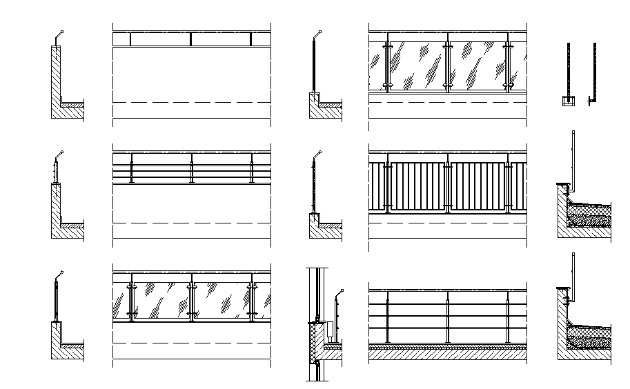 Iron railing design dwg file