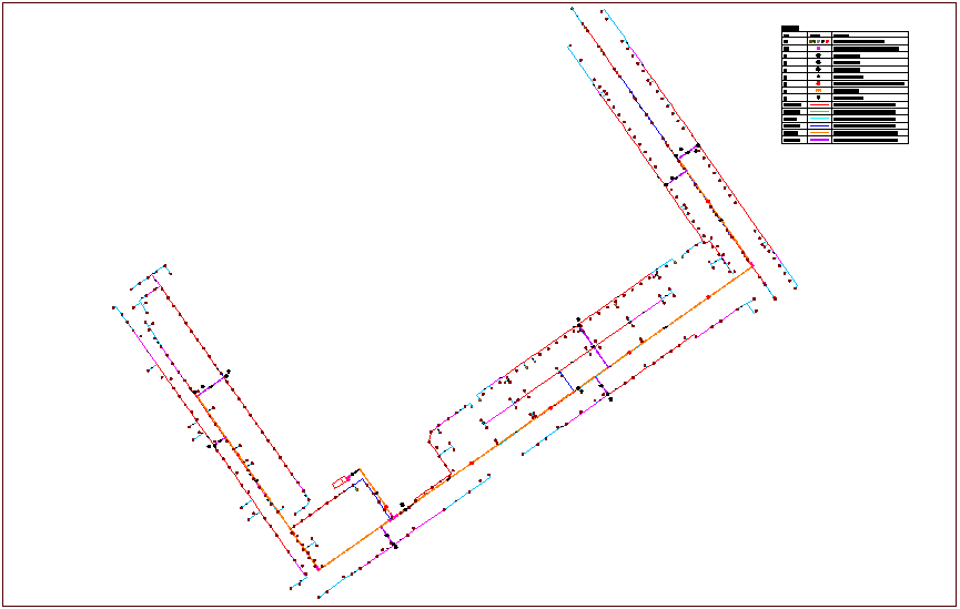 Irrigation plan for water pipe line dwg file