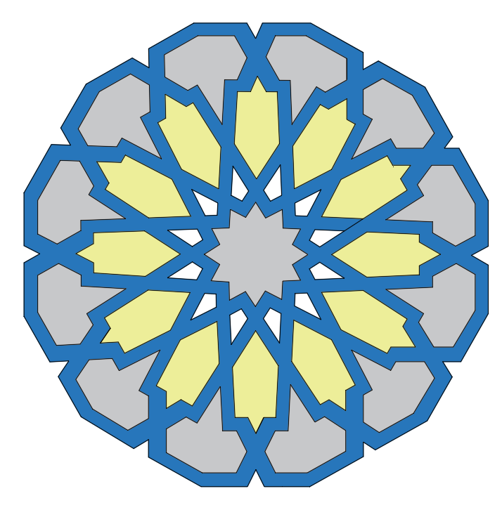 Islamic geometric design in a CAD drawing stored as a dwg file