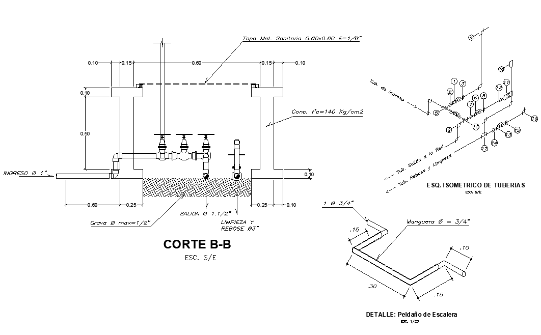 Isometric pipelines autocad file