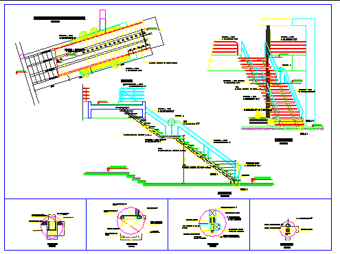 Isometric view design of stair case design drawing