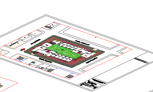 Isometric view details of structural plan of high rise building dwg file