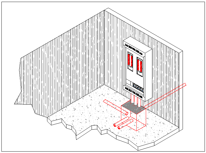 Isometric view of electric unit dwg file