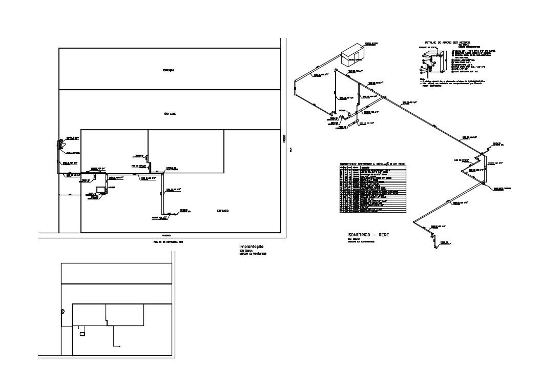 Isometric view of gas installation and hotel auto-cad details dwg file