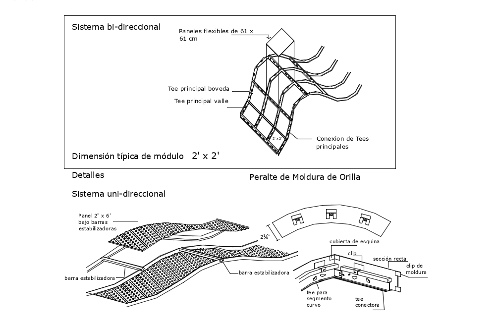 Isometric view of light ceiling bend view with detail view dwg file