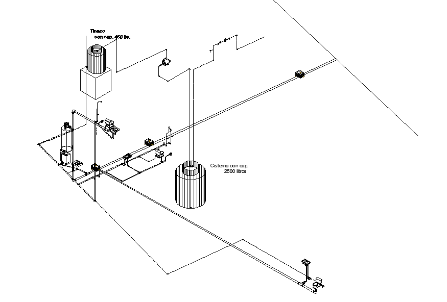 Isometric water pipe plan detail dwg file