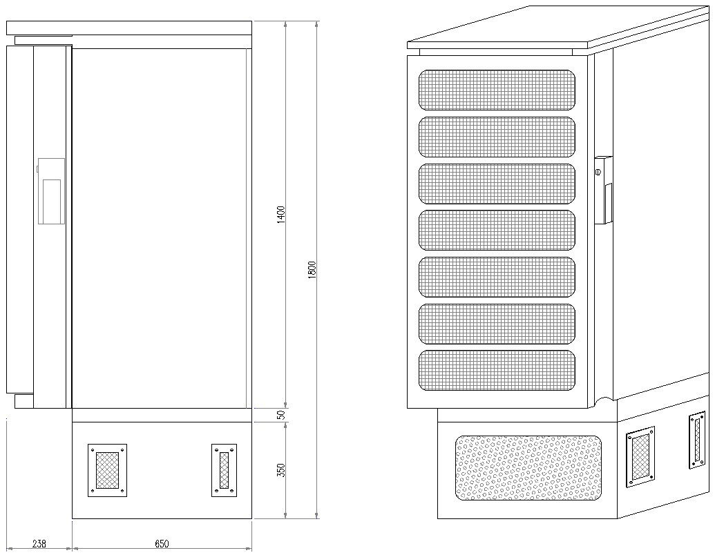 Isometric view of Genset room in AutoCAD, dwg File.