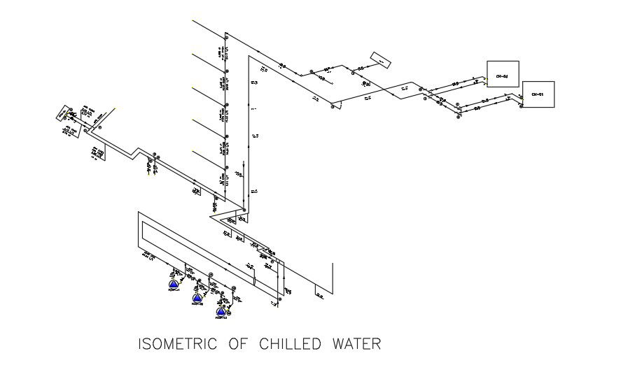 Isometric view of chilled water.