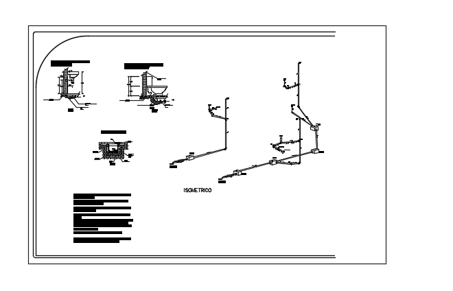 Isometric view of the 12x15m house building pipe line view