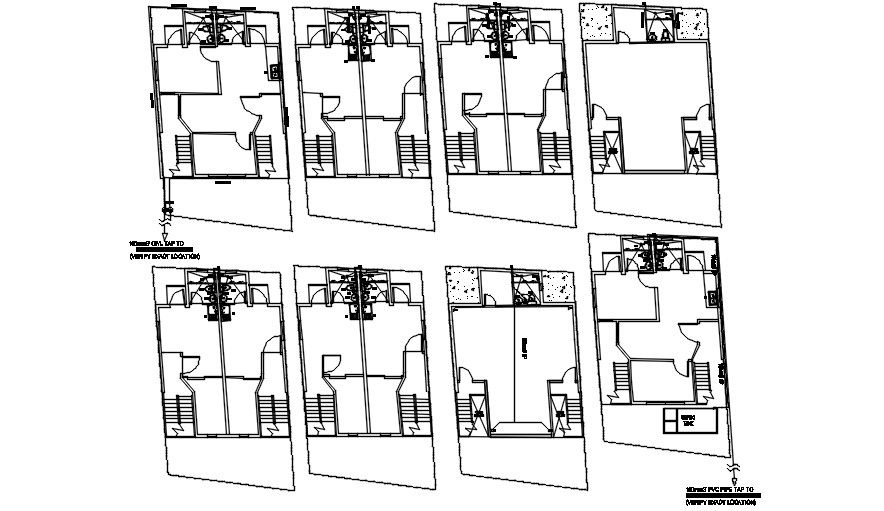 Isometric view of the plumbing details of the studio type building is given in this 2D AutoCAD DWG drawing file.