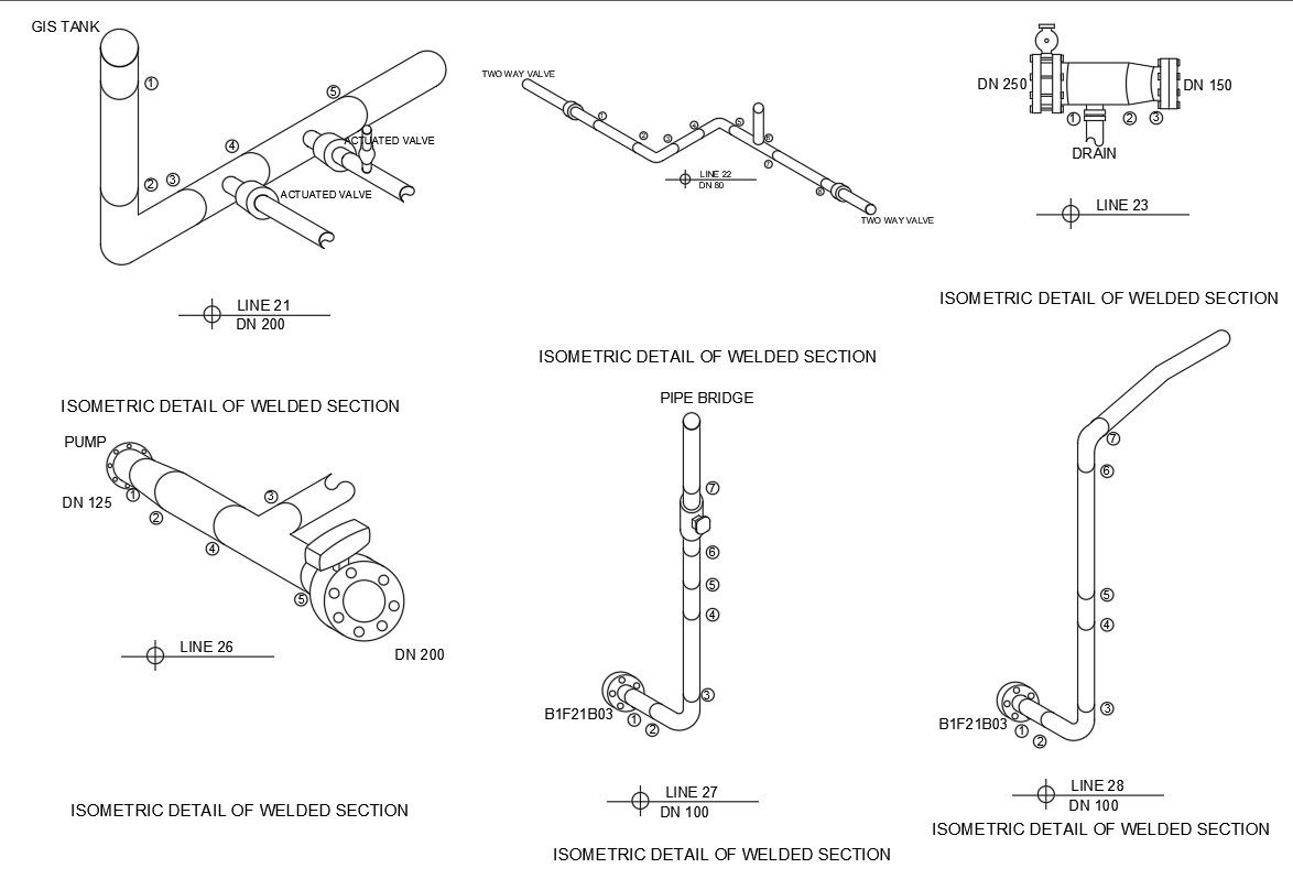 Isometric view of the welded section given in this file.
