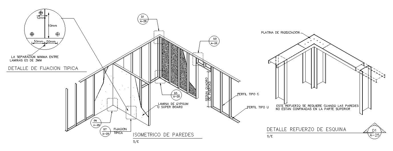 Isometric view of walls is given in this cad file. Download this cad file now.