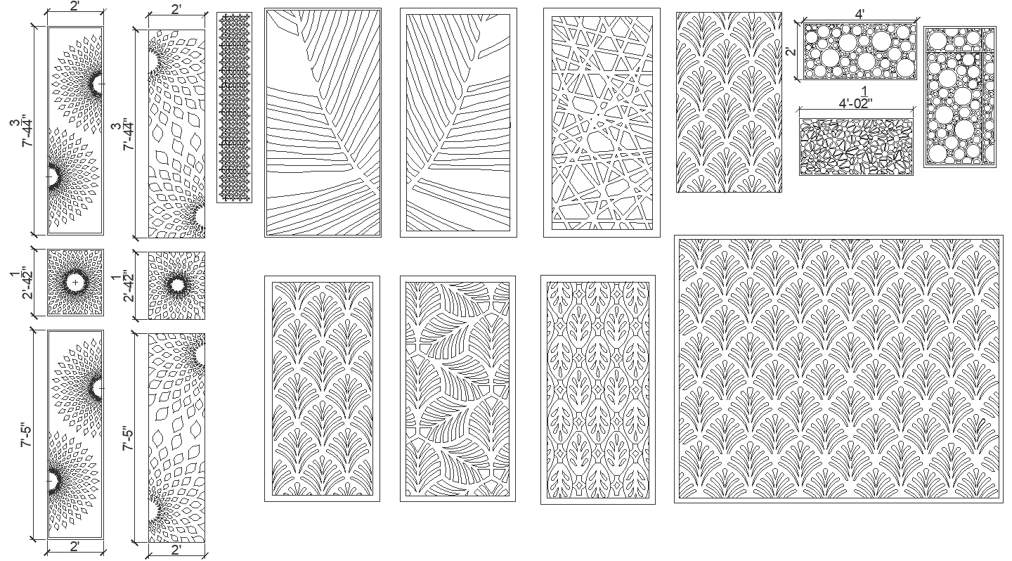 Mandir Jali Door Layout and Design Elements in AutoCAD Format