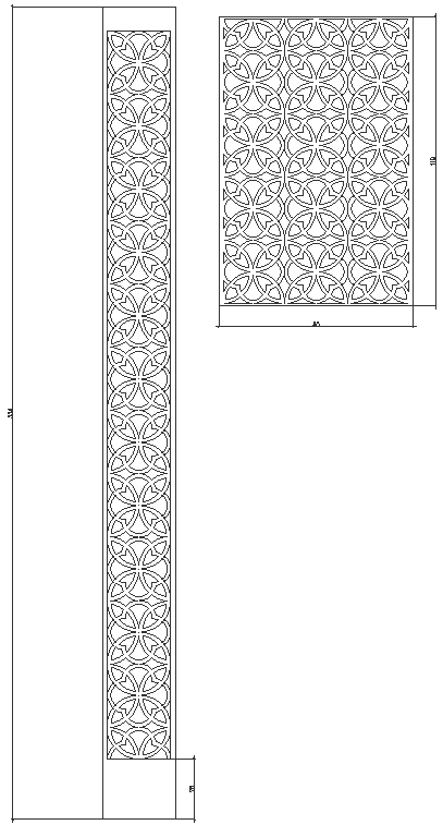 Jali Design Pattern Layout for Walls and Partitions CAD Drawing File
