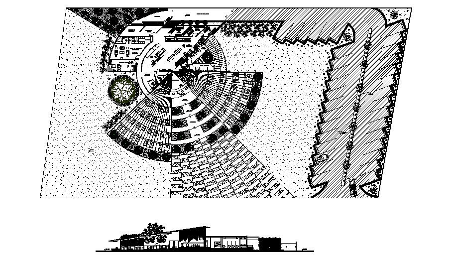 Japanese food restaurant elevation and distribution plan details dwg file