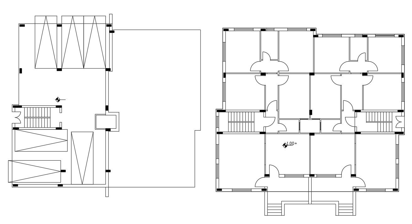 Joint House Floor Plan AutoCAD Drawing DWG