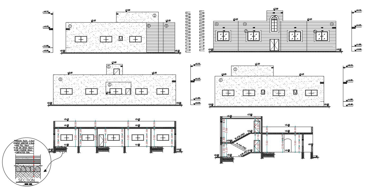 Joint House Building Sectional Elevation Design