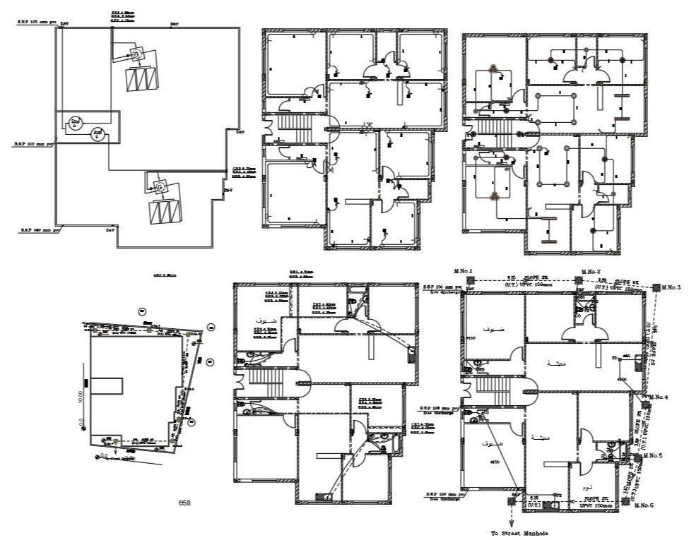 Joint House Electrical And Plumbing Layout Plan Design