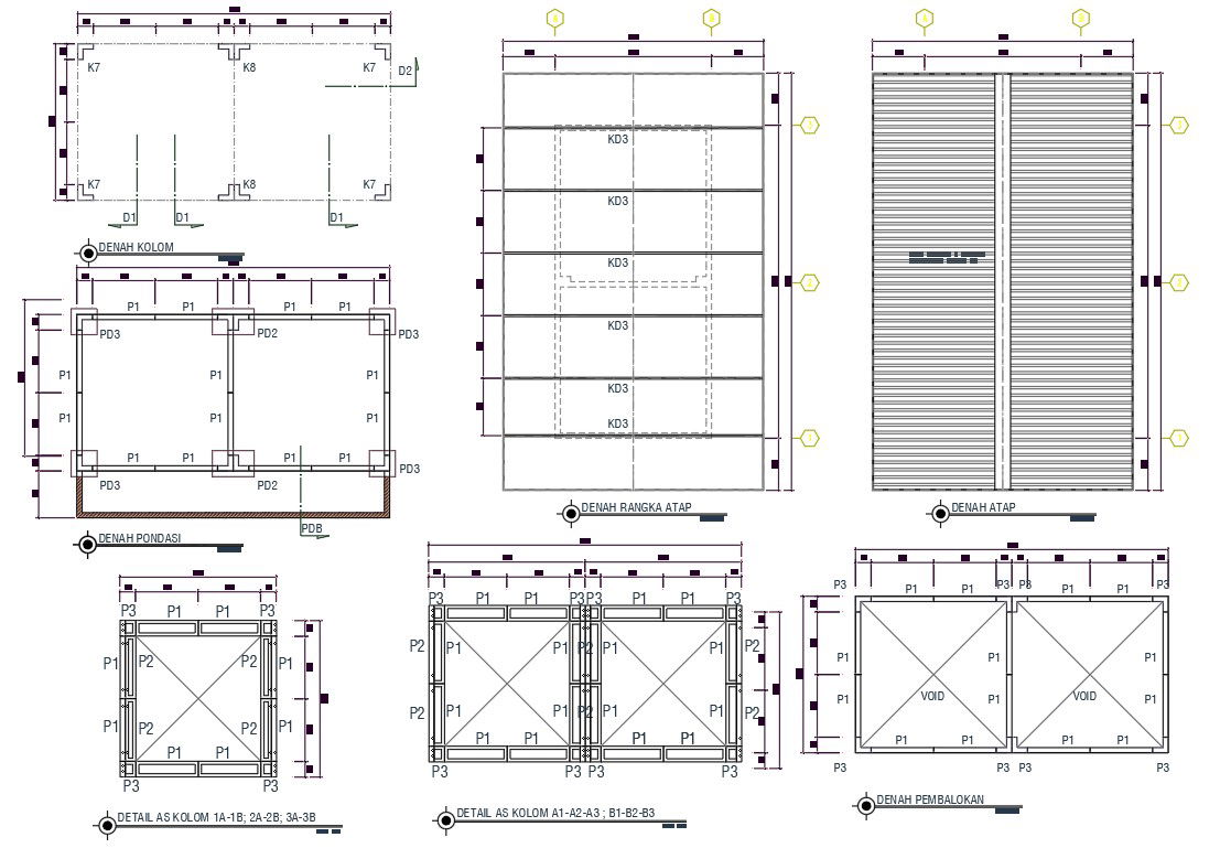 Joint House Layout And Roof Plan Drawing