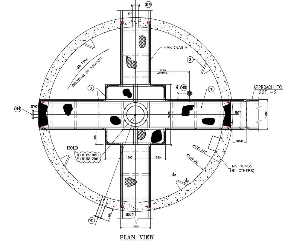 Jointing of Roundabouts Plan View AutoCAD Drawing DWG File