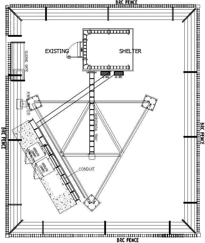 KWH metre in site construction layout in autoCAD,dwg file.