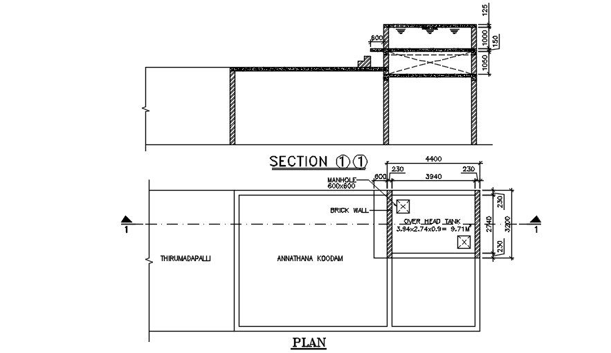 Key plan of Utility purpose hall. Download AutoCAD 2D file.