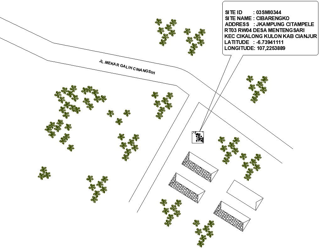 Key plan of site with detail AutoCAD drawing