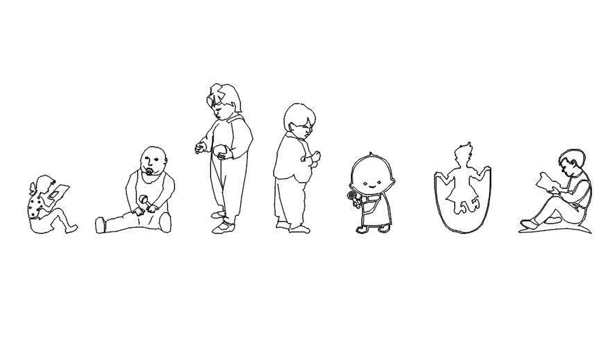 2D Kids Elevation CAD Blocks DWG for Architectural Visualization