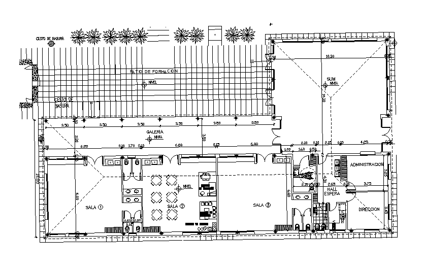 Kinder garden plan is given in this Autocad drawing model. Download now.
