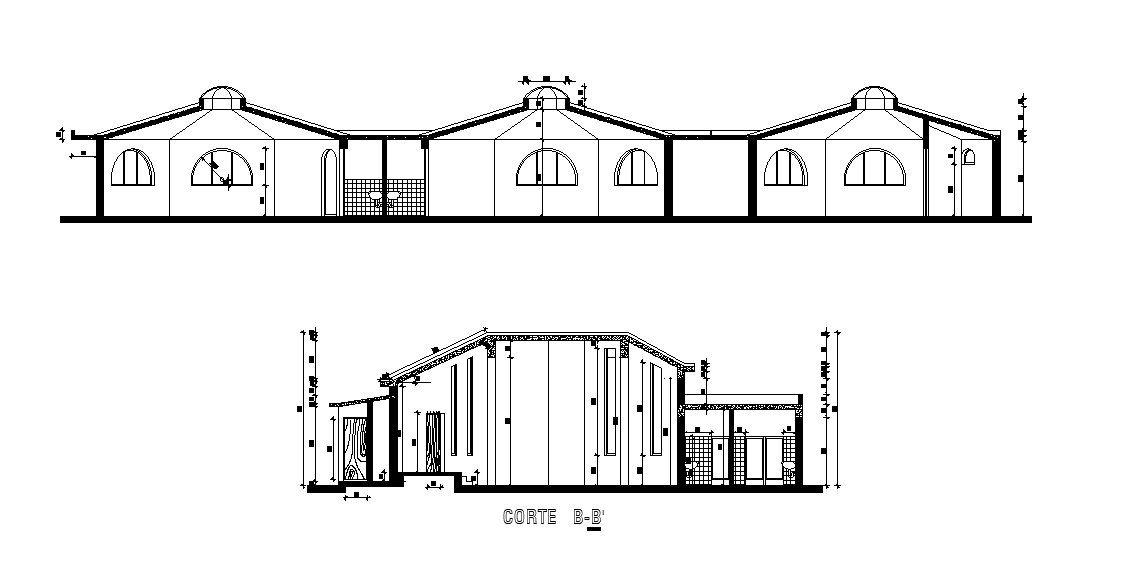 Kindergarten School Building Section Drawing Download DWG File