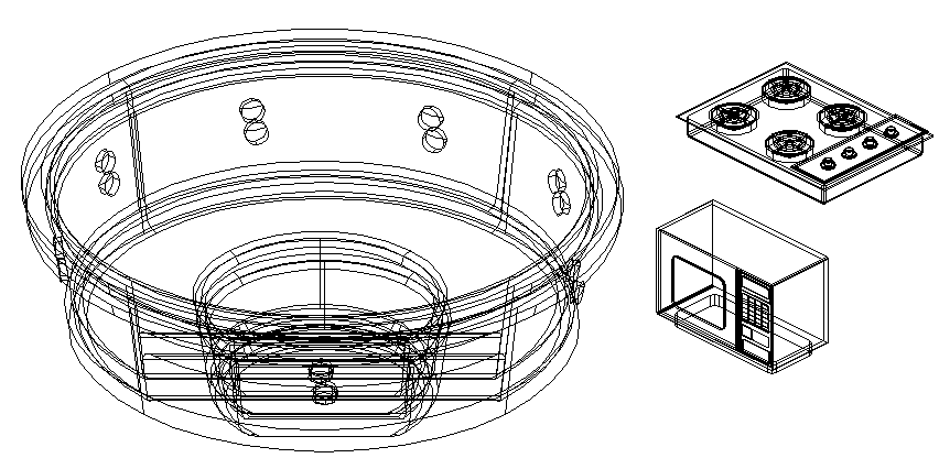 Kitchen Accessories Block Design dwg file