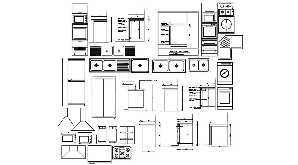 Kitchen Appliances AutoCAD Blocks Free Download