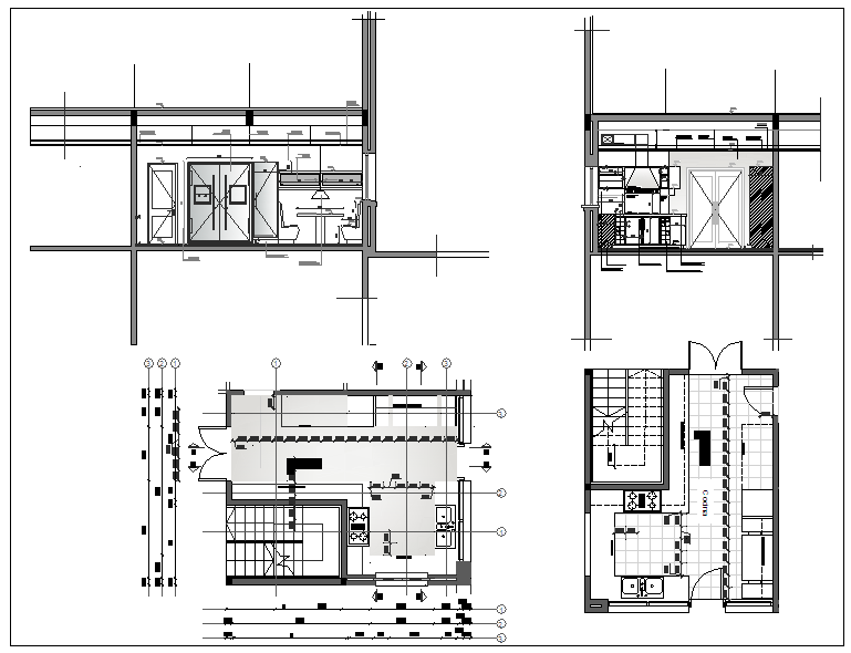 Kitchen Design detail with bathroom
