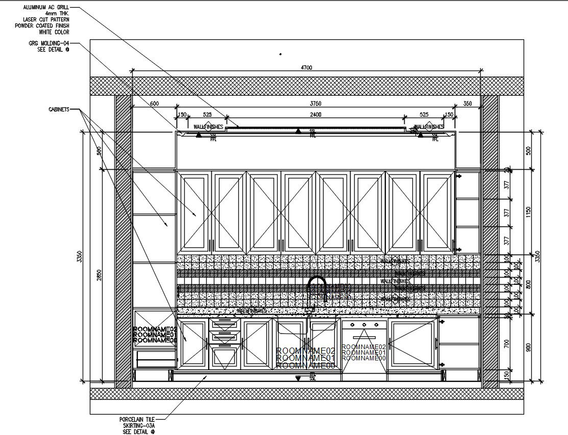 Kitchen Elevation Design DWG File