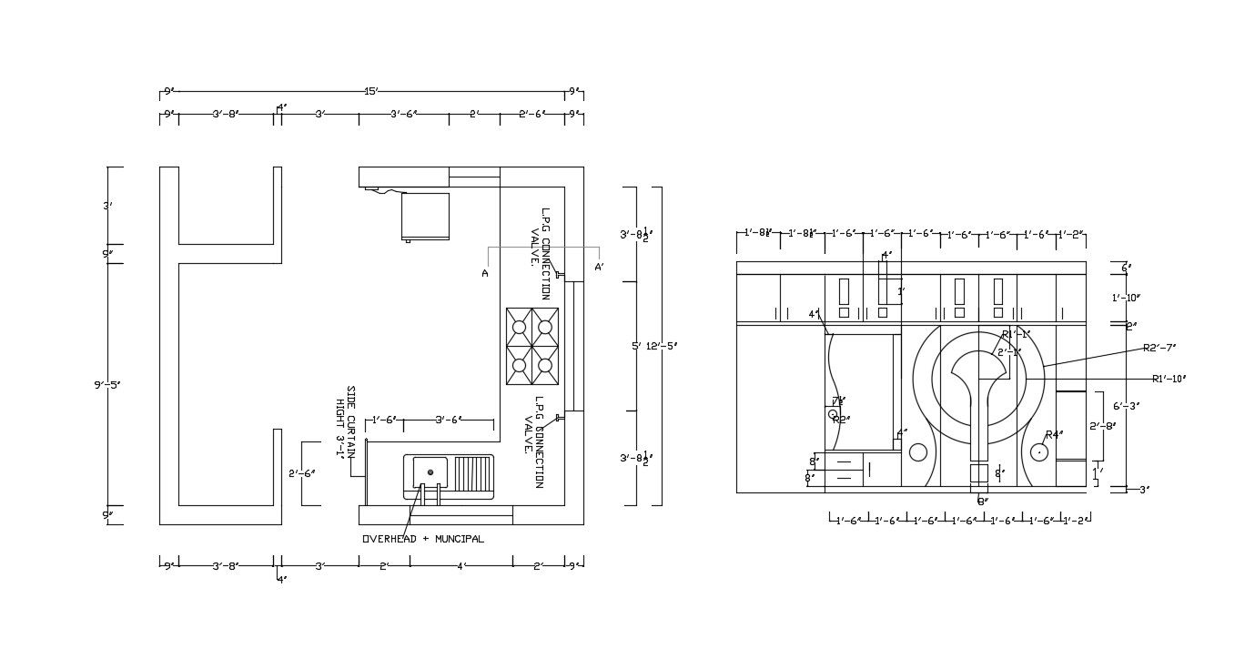 Kitchen Floor Plan Design AutoCAD Drawing Download