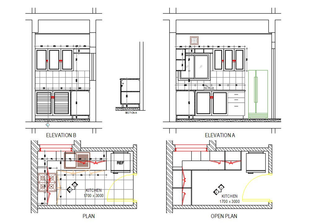 Kitchen Furniture Design DWG