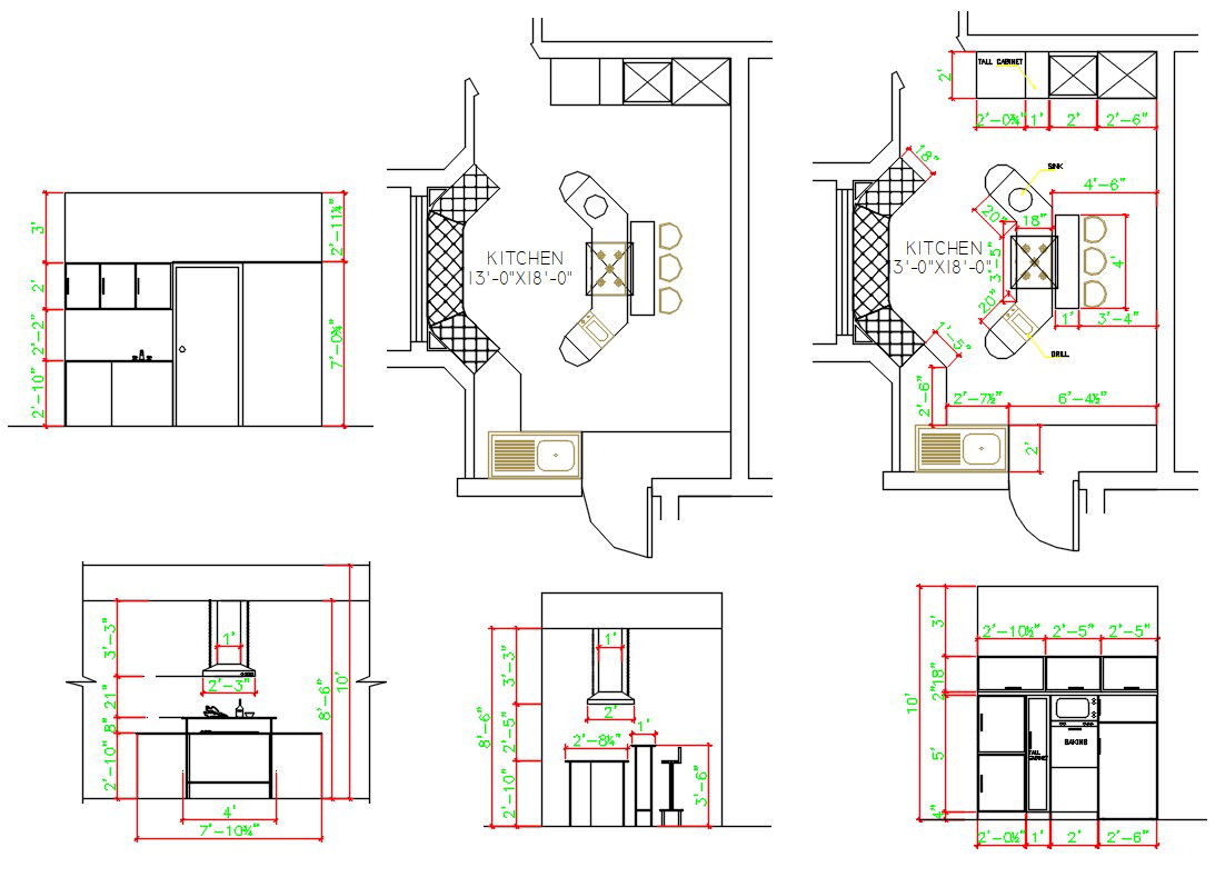 Kitchen Interior Design AutoCAD File
