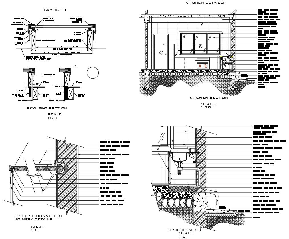 Kitchen Section CAD Drawing Download DWG File