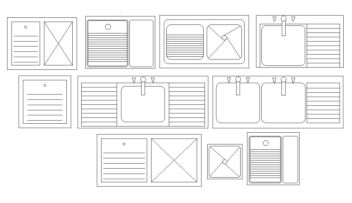 Kitchen Sink CAD Blocks Design Free DWG File