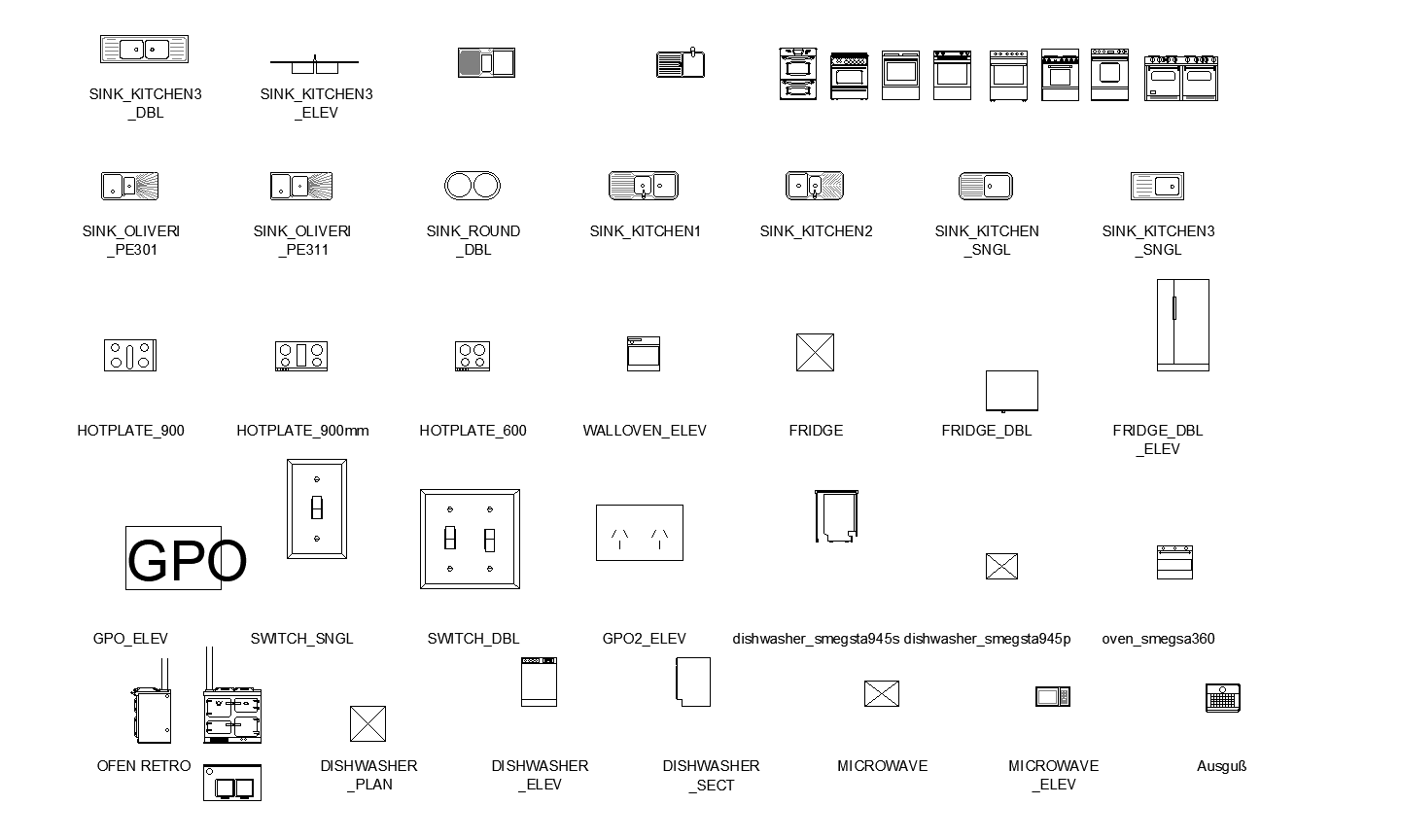 Kitchen Technics plan detail dwg.