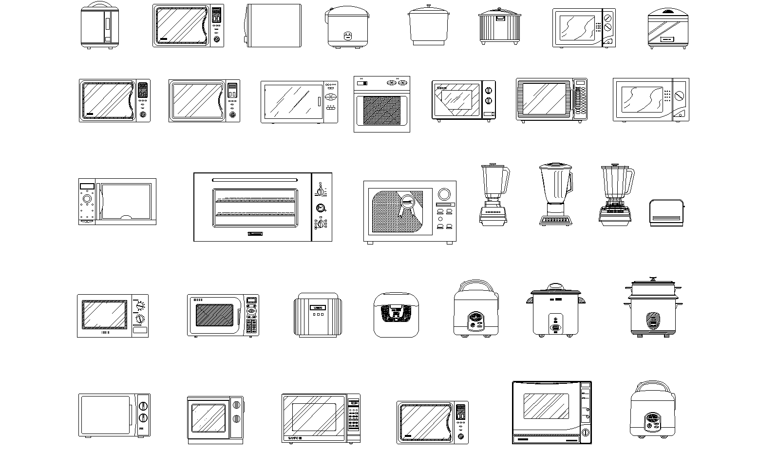 Kitchen appliances detail dwg.