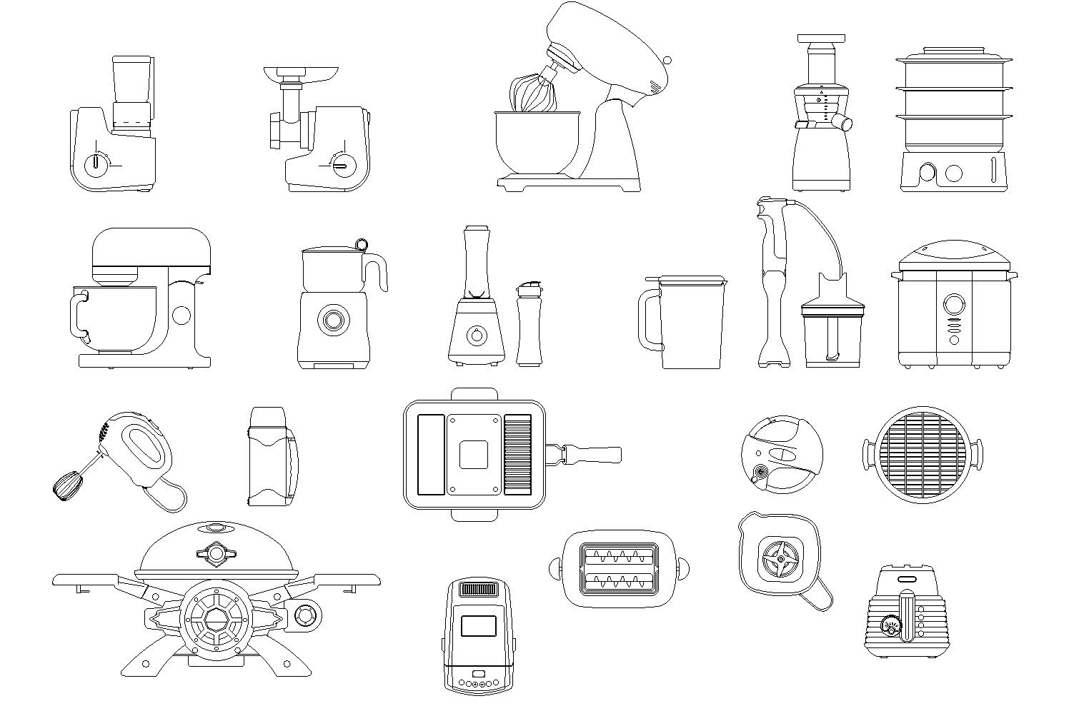 Kitchen appliances plan detail dwg.
