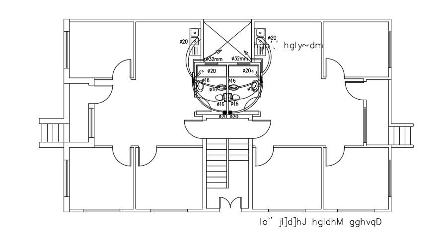 Kitchen And Toilet Layout Of 18x11m Apartment DWG File