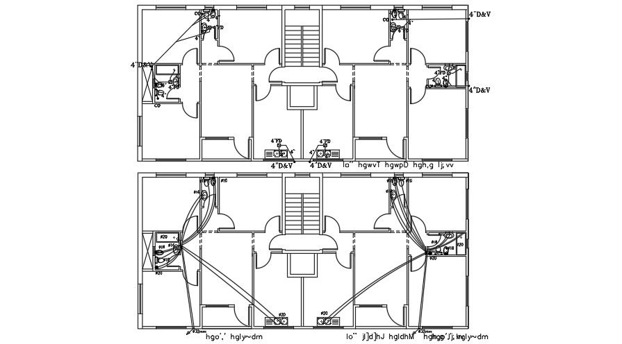 Kitchen And Toilet Layout Of 22x11 Meter Apartment DWG File