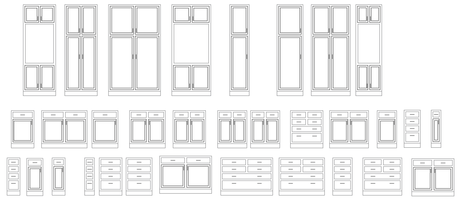 Kitchen Cabinet Design in CAD Drawing In DWG File